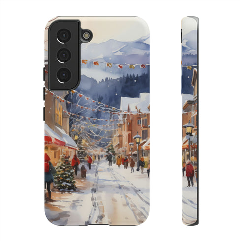 Bustling Victorian Christmas Market - Impact Resistant Phone Case Samsung Galaxy S22 Matte